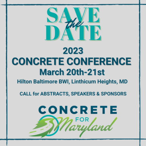 Concrete Conference 2023 SAVE THE DATE Maryland Ready Mix Concrete