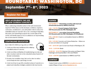 Low-Carbon Concrete Roundtable: Washington, DC flyer
