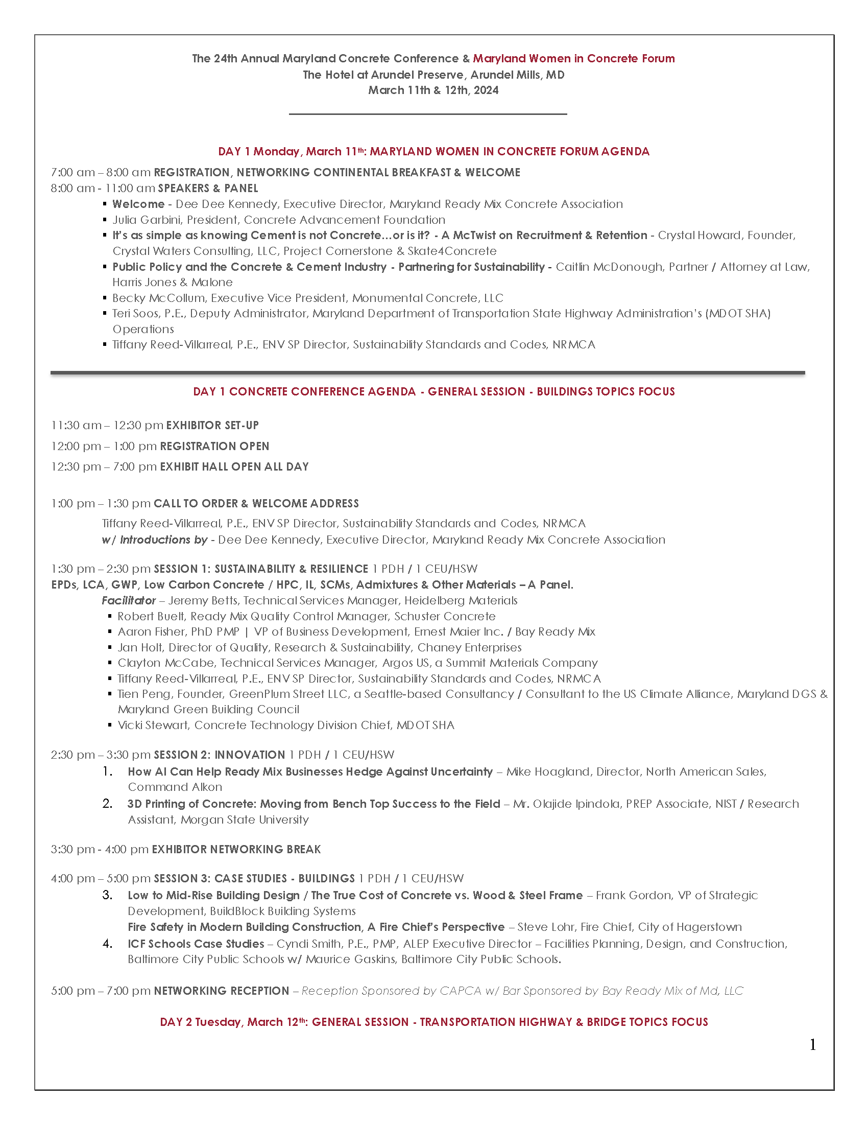 24th Maryland Concrete Conference & Women in Concrete Forum Agendas 3-6-2024_Page_1